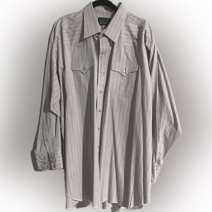 Pink with blue stripes Panhandle Slim western shirt size 19-36 USA